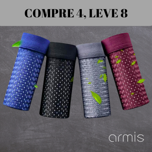 Kit Cuecas ARMIS Respiráveis - Compre 4 Leve 8