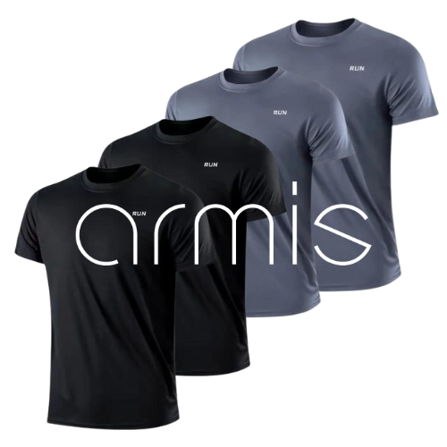 Kit 4 Camiseta Masculina Armis RUN - Dry Fit Pro